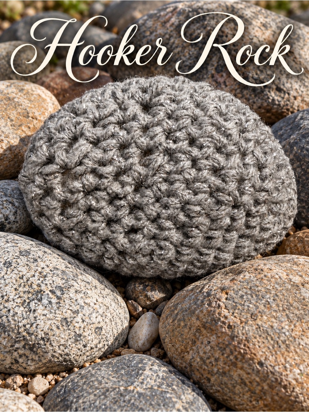 Crochet Decorative Stone - Gray Sparkle - Picture 3 of 5